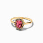 Gold-tone &amp; Fuchsia Bow Mixed Rings - 10 Pack,