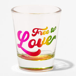 Pride Free To Love Rainbow Clear Shot Glass,