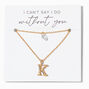 Bridesmaid Multi Strand Initial Pendant Necklace - K,