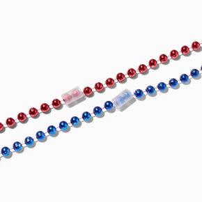 Fourth of July Beaded Shot Glass Necklaces - 4 Pack,