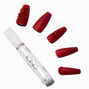 Red Bling Squareletto Vegan Faux Nail Set - 24 Pack,