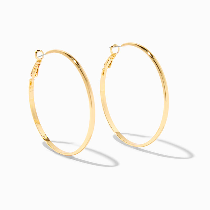 Icing Select 18k Gold Plated 70MM Slick Hoop Earrings,
