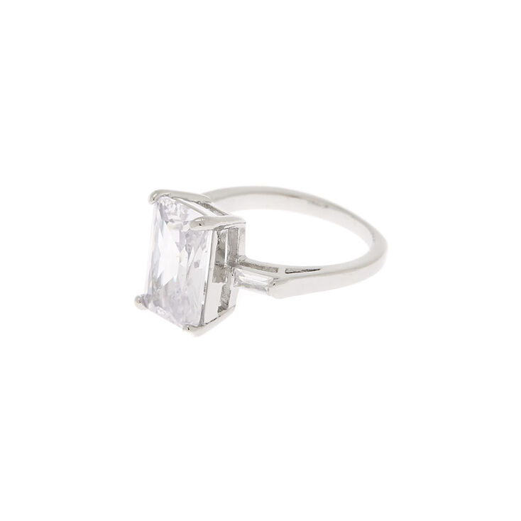 Silver Cubic Zirconia Bling Ring,