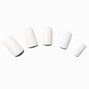 White Glossy Long Square Vegan Faux Nail Set - 24 Pack,