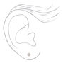 Mixed Metal Cubic Zirconia Round Stud Earrings - 3MM,