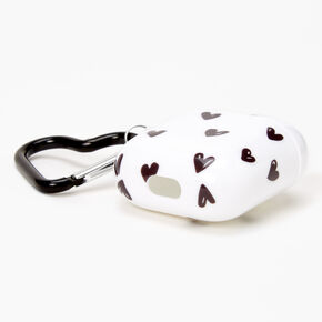 Black &amp; White Hearts Silicone Earbud Case Cover - Compatible with Apple AirPods,