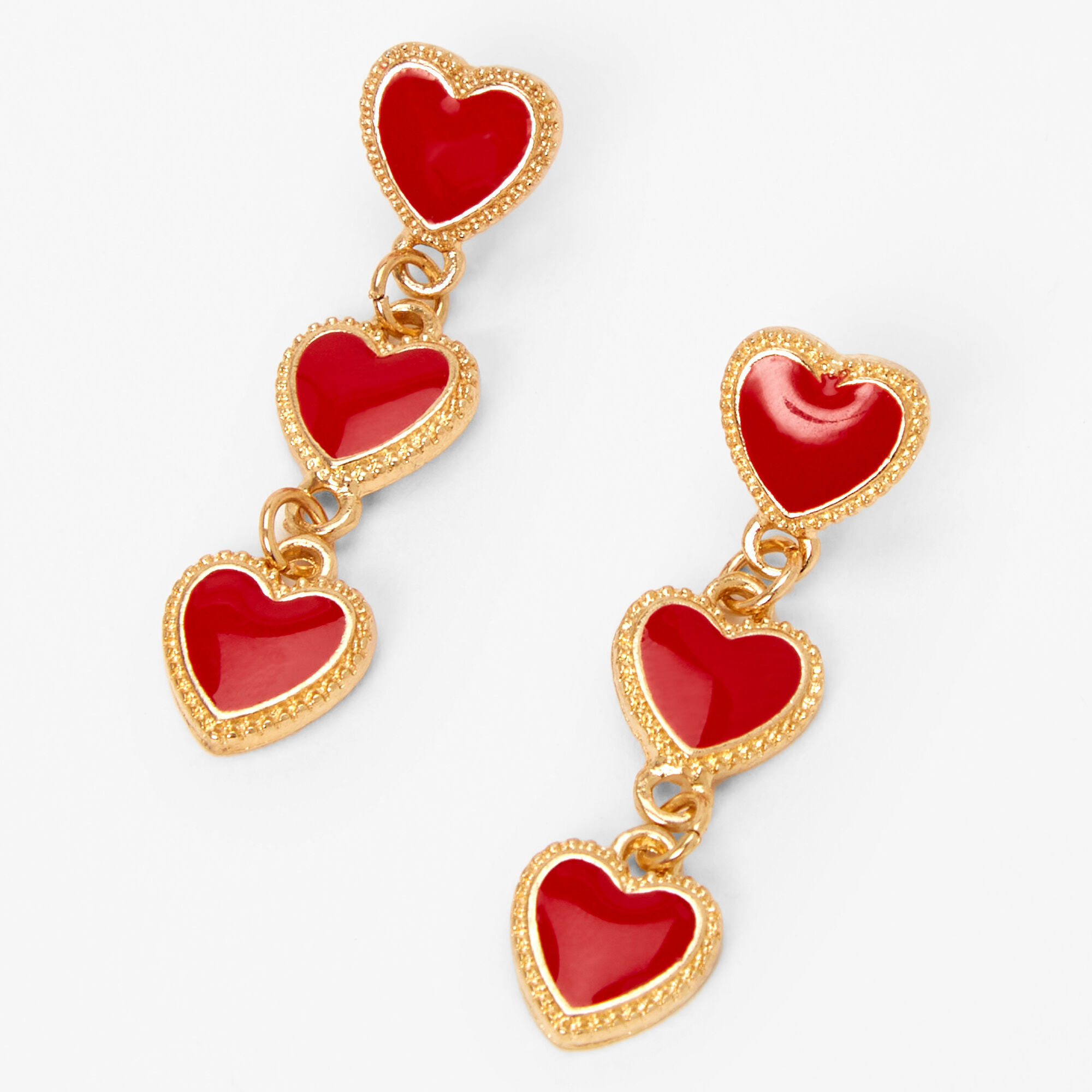 Three outlet heart earrings