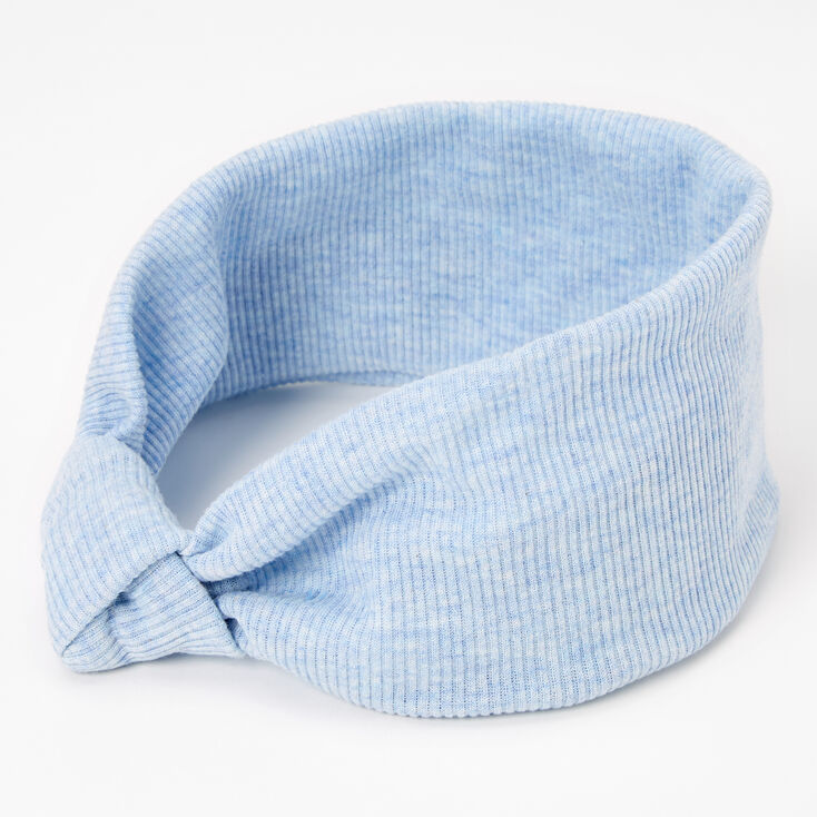 Ribbed Knotted Headwrap - Blue,