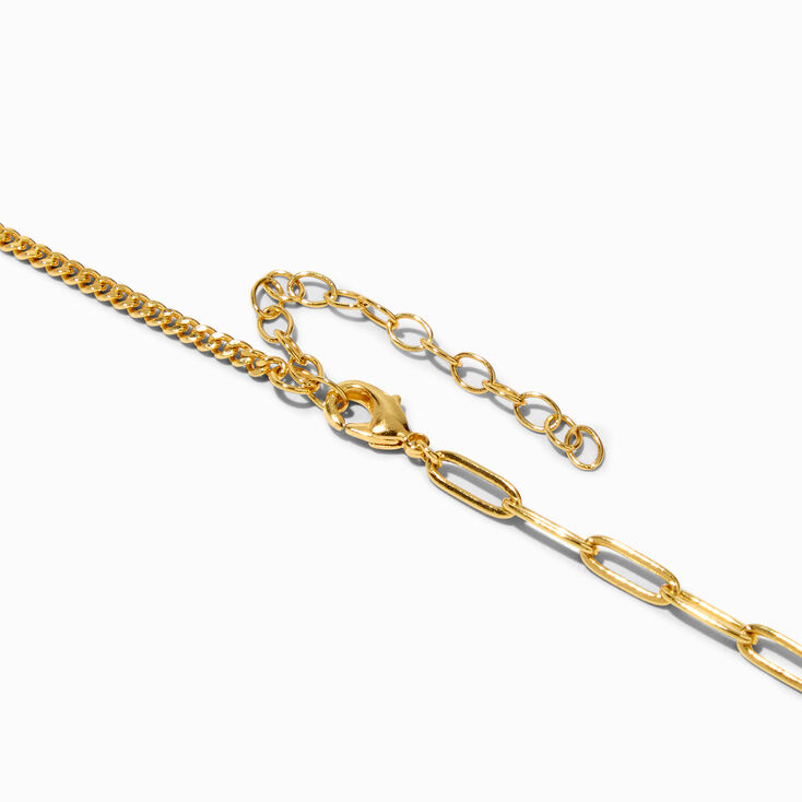 Icing Select 18k Gold Plated Embellished Paperclip &amp; Woven Chain Necklace,