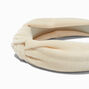 Ivory Velvet Ribbed Knotted Headband,