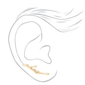 Gold Drip Ear Crawler Stud Earrings,
