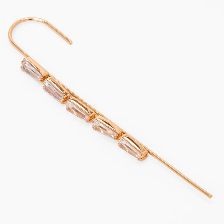 Gold Crystal Ear Cuff Pin,