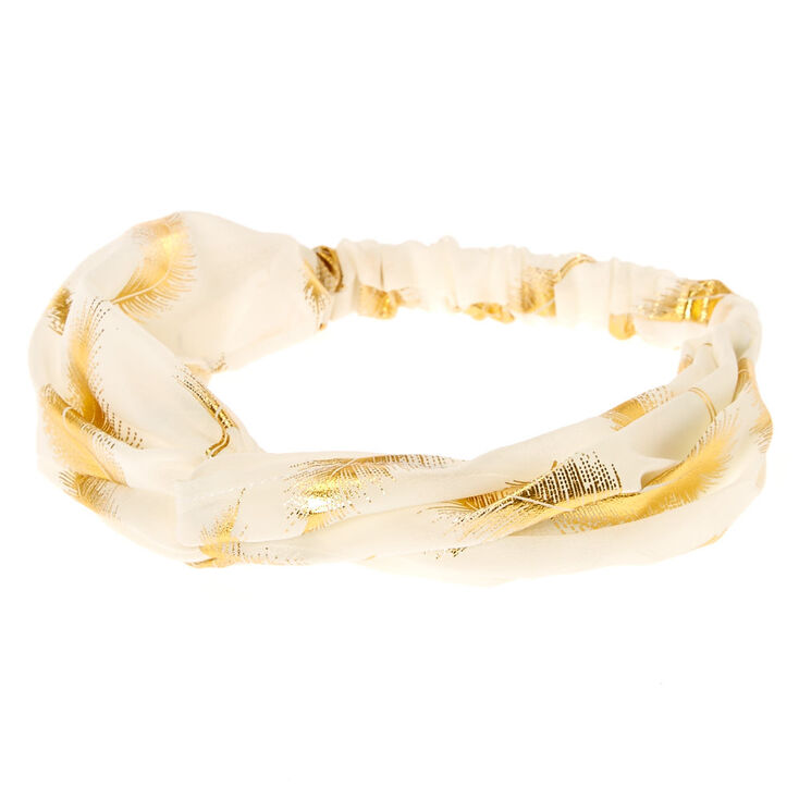 Gold Leaf Ivory Headwrap,