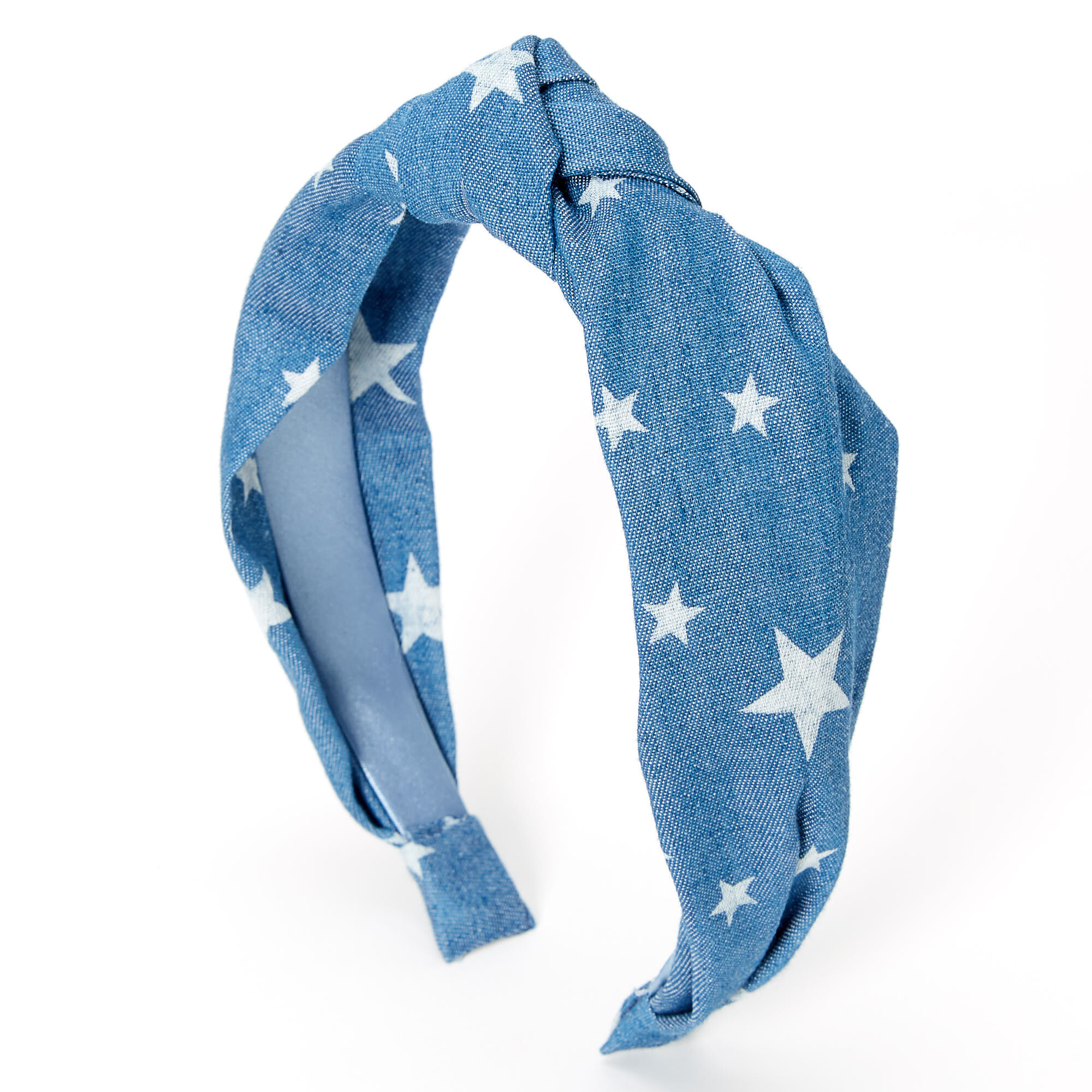 Denim Stars Knotted Headband Blue Icing Us