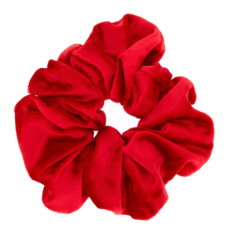 Velvet Hair Scrunchie - Red,