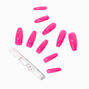 Glossy Pink XL Coffin Vegan Faux Nail Set - 24 Pack,