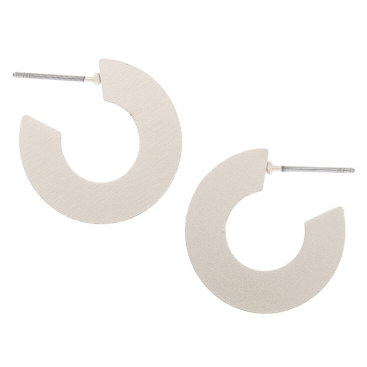 Silver 30MM Brushed Hoop Earrings,