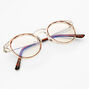 Solar Blue Light Reducing Round Clear Lens Frames - Brown Tortoise,