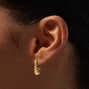 18K Gold Plated 12MM Twisted Clicker Hoop Earrings,