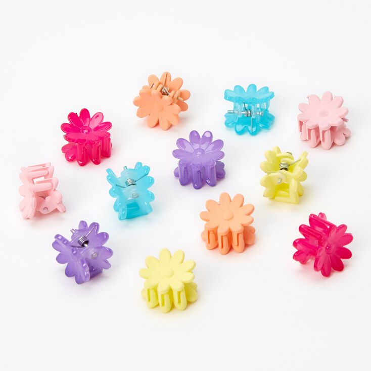 Bright Daisy Mini Hair Claws - 12 Pack,