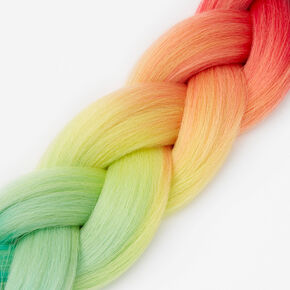 Rainbow Faux Hair Clip In Braid,