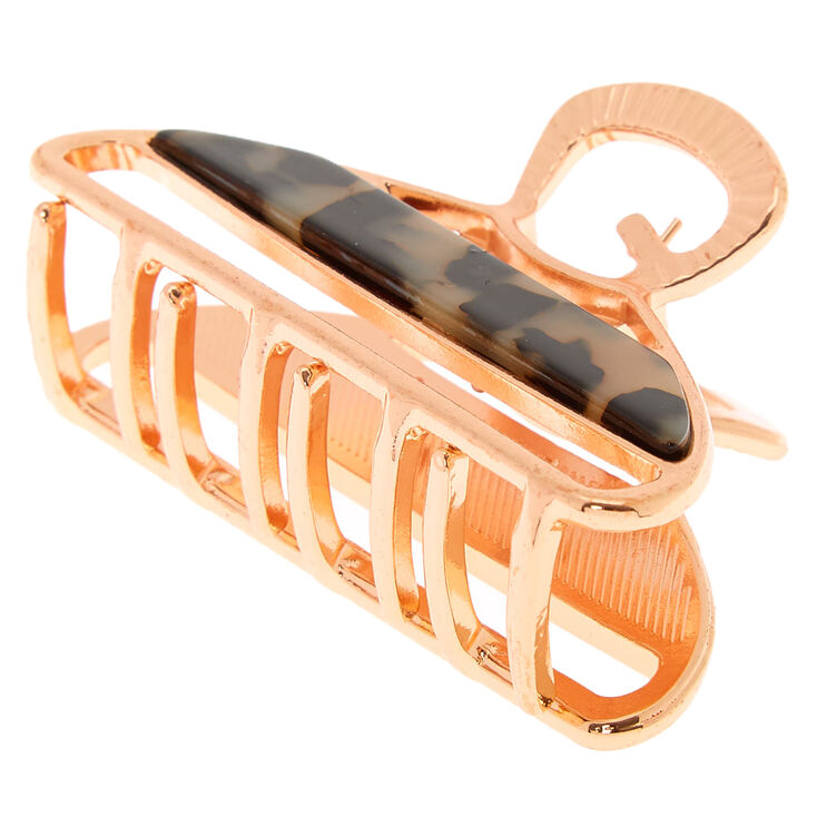 Tortoiseshell & Metal Hair Claw - Pink,