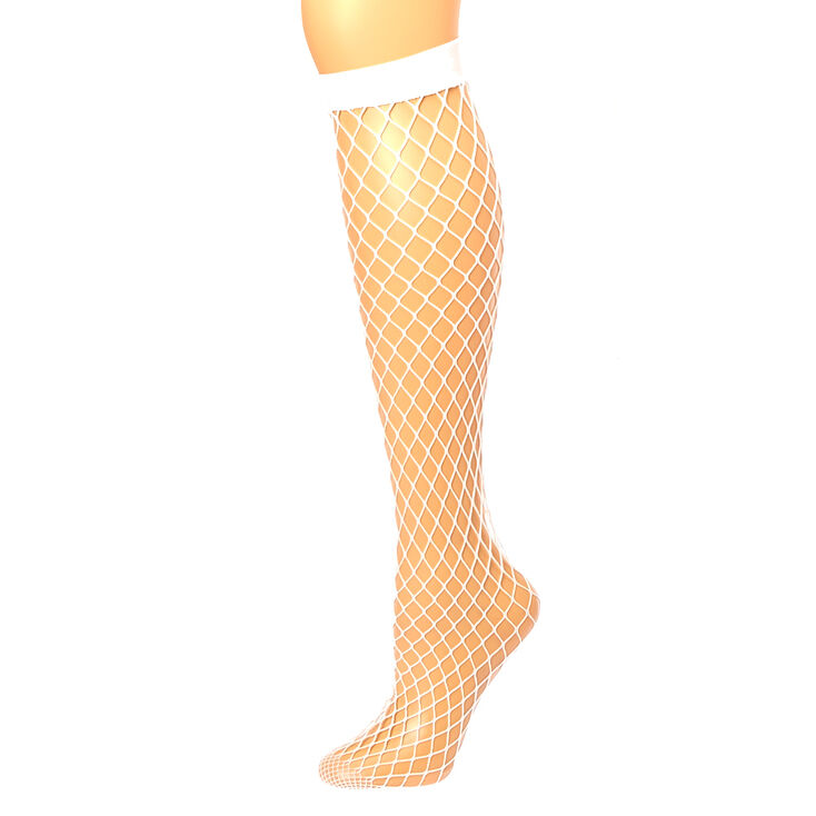 White Fishnet Thigh-Highs,