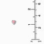 Sterling Silver Pink Halo Heart Stud Earrings,