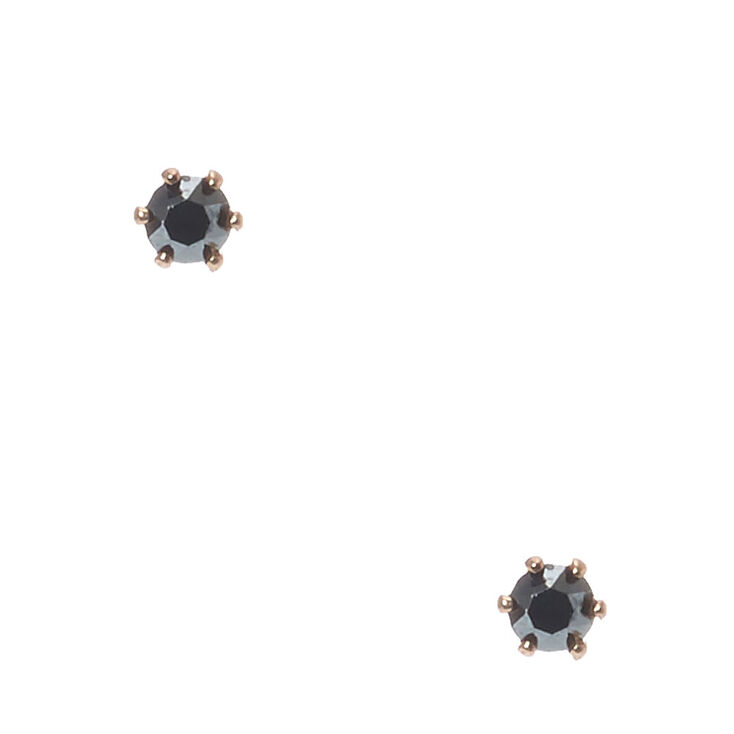 18kt Gold Plated Rose Gold 3m Stone Earrings,