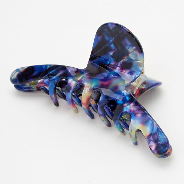 Cosmic Blue Marble Thin Hair Claw,