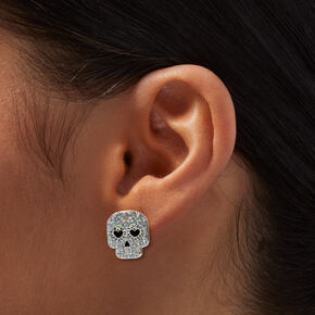 Crystal Skull Stud Earrings,