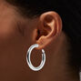 Icing Select Sterling Silver 30MM Tube Hoop Earrings,