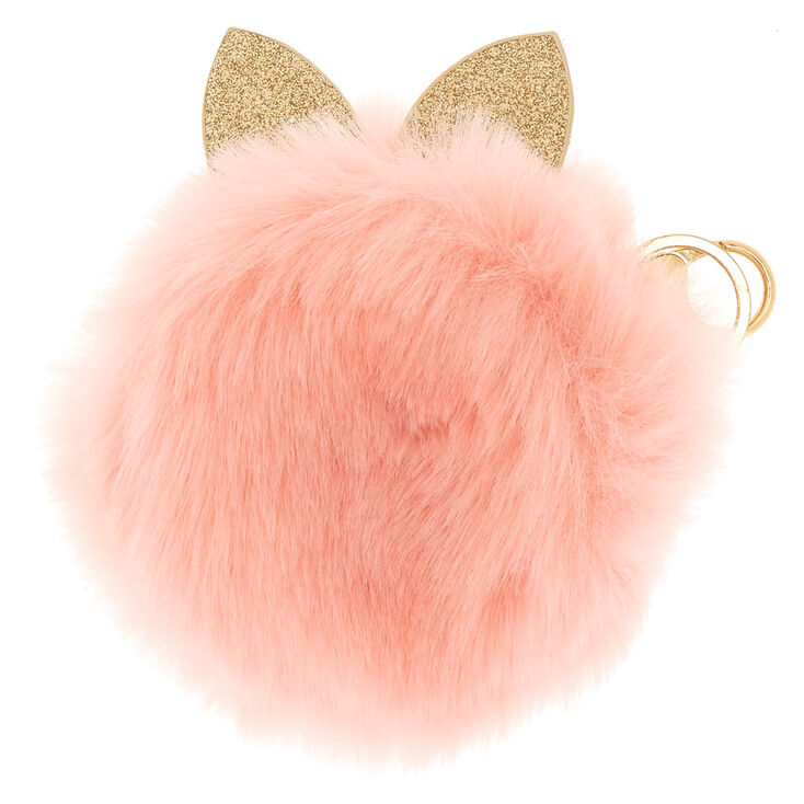 Faux Fur Cat Ears Coin Purse - Pink,