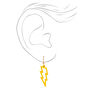 Gold 1&quot; Rubber Lightning Bolt Drop Earrings - Yellow,