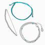 Turquoise Bolo Silver Chain Bracelet Set - 3 Pack,