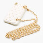 White Quilted Phone Case with Gold Chain - Fits iPhone XR,