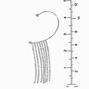 Rhinestone Fringe Linear Drop Hanging Ear Cuff,