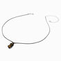 Brown Mystical Gem Pendant Black Cord Necklace,