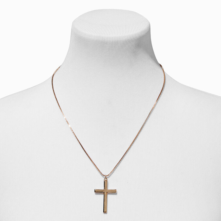 Gold Cross Pendant Necklace,