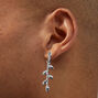 Silver-tone Crystal Vine 1.5&quot; Clip-On Drop Earrings,