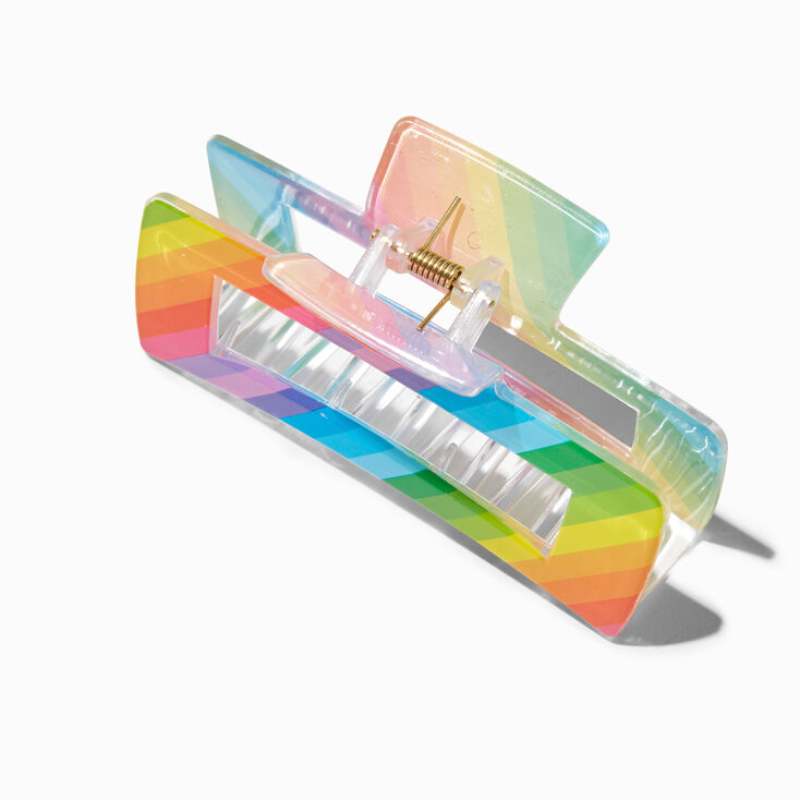Large Rectangle Rainbow Hair Claw,