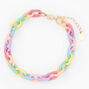 Pastel Chunky Curb Chain Link Anklet,
