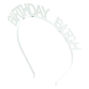 Birthday Bitch Glitter Headband - White,