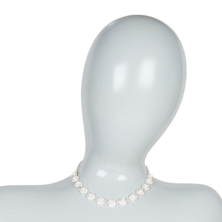 Pearl &amp; Rhinestone Pav&eacute; Circles Statement Necklace,