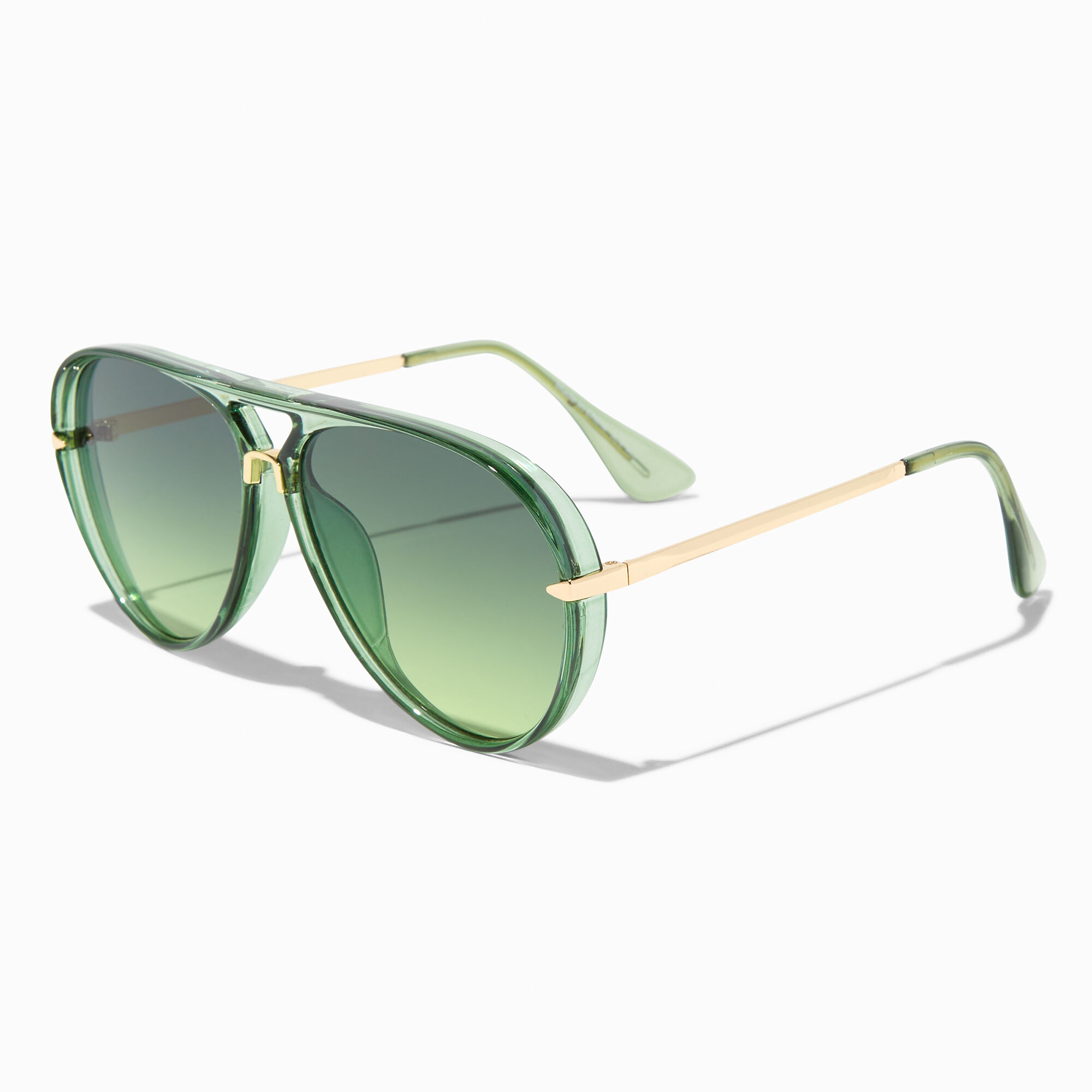Green Faded Lens Aviator Sunglasses Icing US