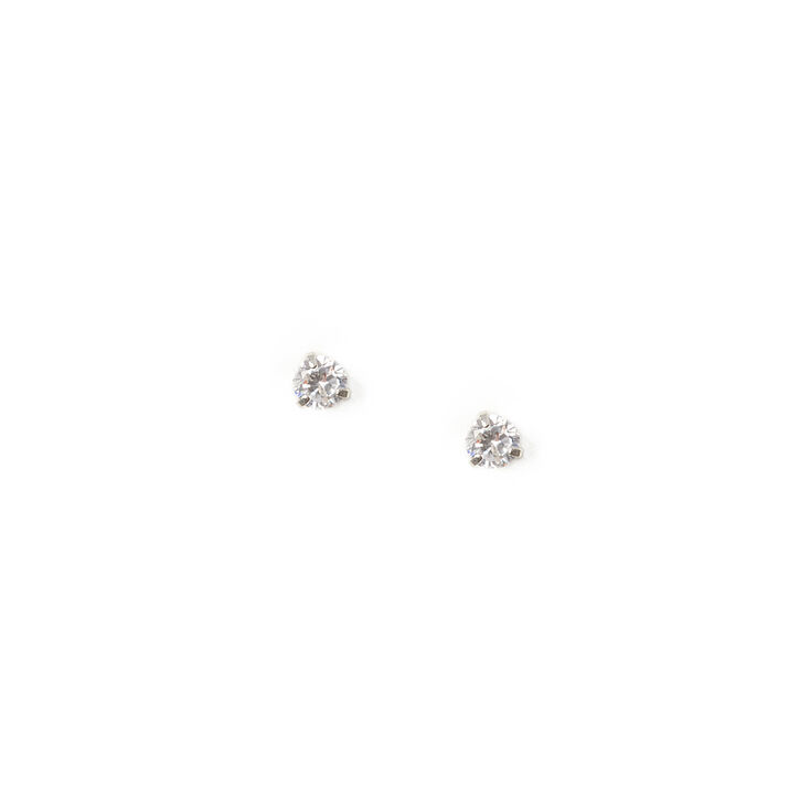 6MM Cubic Zirconia Round Martini Set Stud Earrings,