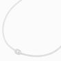Silver Cubic Zirconia Halo Chain Choker Necklace,