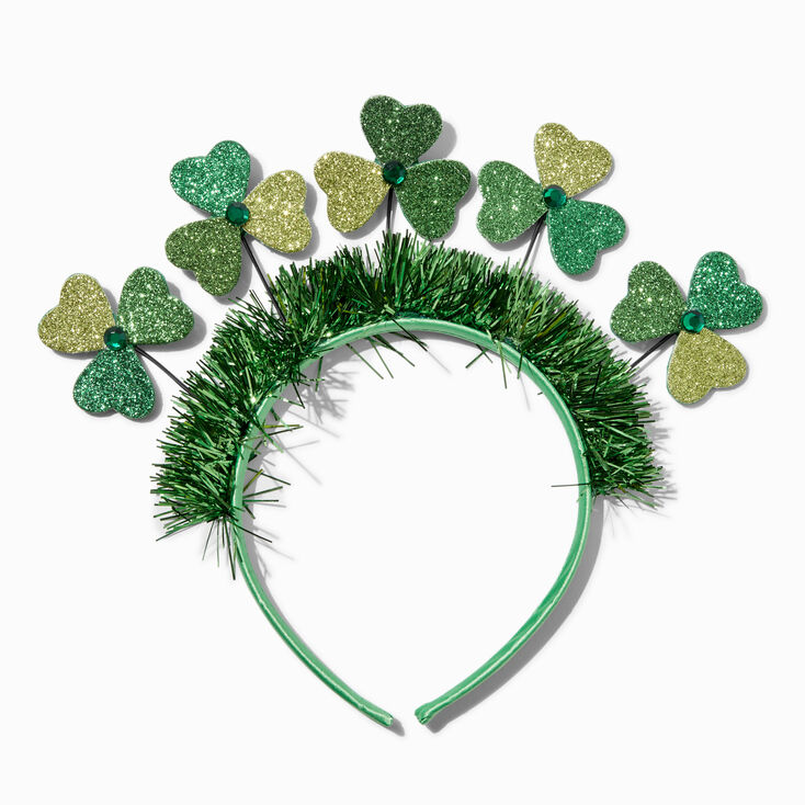 Glitter Shamrocks &amp; Tinsel Headband,