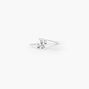 Sterling Silver Single Crystal Lightning Bolt Stud Earring,