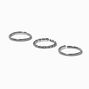 Silver-tone Titanium Braided &amp; Smooth 20G Nose Hoop Rings - 3 Pack,